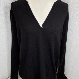 NZT Nic+Zoe Black V-Neck Layered Top